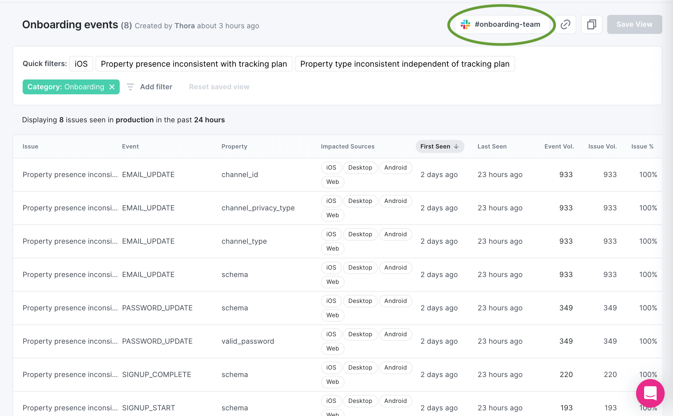 Image shows the Slack native modal where a Slack workspace and a channel have been selected and the Allow button highlighted.