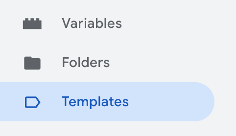 Templates option in the side menu